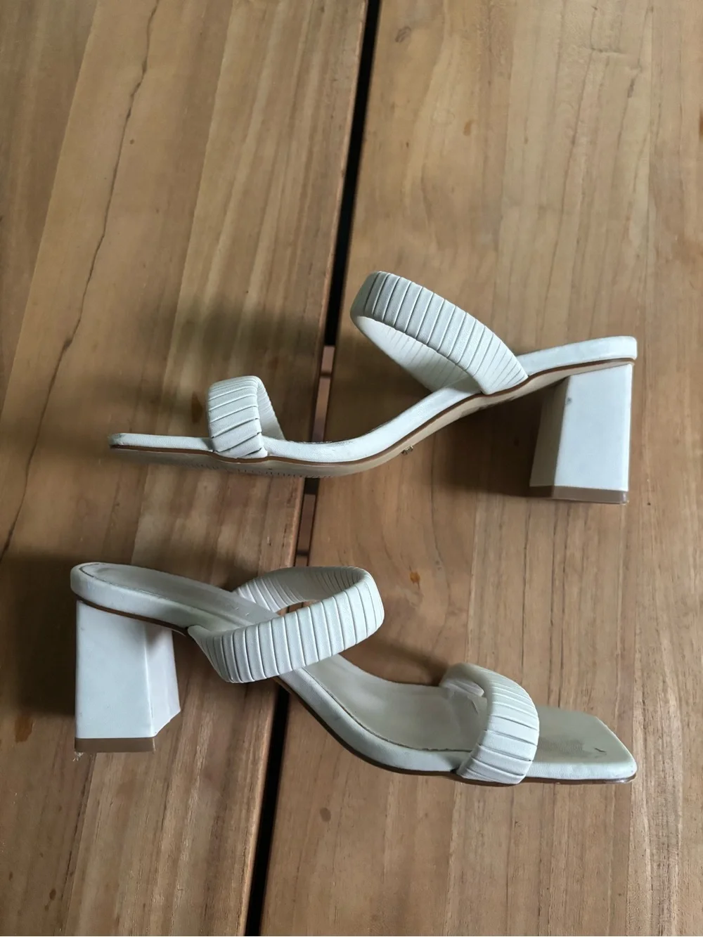 BILLINI Ula Mule Bone Ivory Heels Sandals Size 7